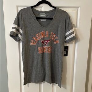 Virginia Tech T-Shirt NWT Hokies V-neck athletic gray, official and authentic